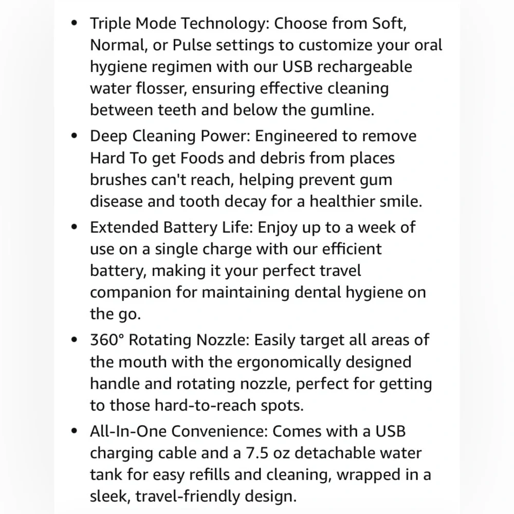 Pursonic USB Rechargeable Water Flosser
